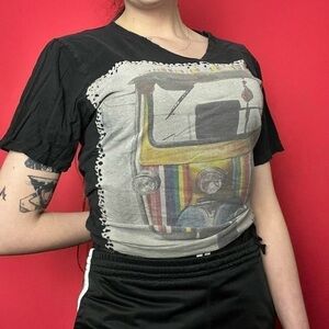 Faded rainbow hipster tee  🖤🩶​​​​​​​​​​​​​​